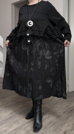 FlyOut  oversized jersey katoen viscose A-lijn jurk zwart stretch