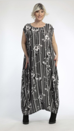 AKH oversized chique viscose  A-lijn  jurk apart/niet doorschijnend