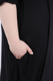 AKH jersey viscose ballon jurk apart stretch  zwart
