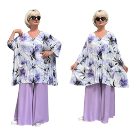 AKH oversized viscose A-lijn vest/blazer met zakken apart stretch