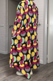 AKH viscose/linnen A-lijn asymmetrische jurk
