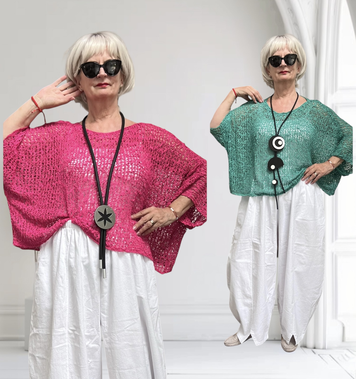 MB katoen/acryl oversized zacht  gebreide top stretch /in meerdere kleuren