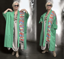 MEERIM oversized katoen jersey vest/blazer/jas stretch/apart