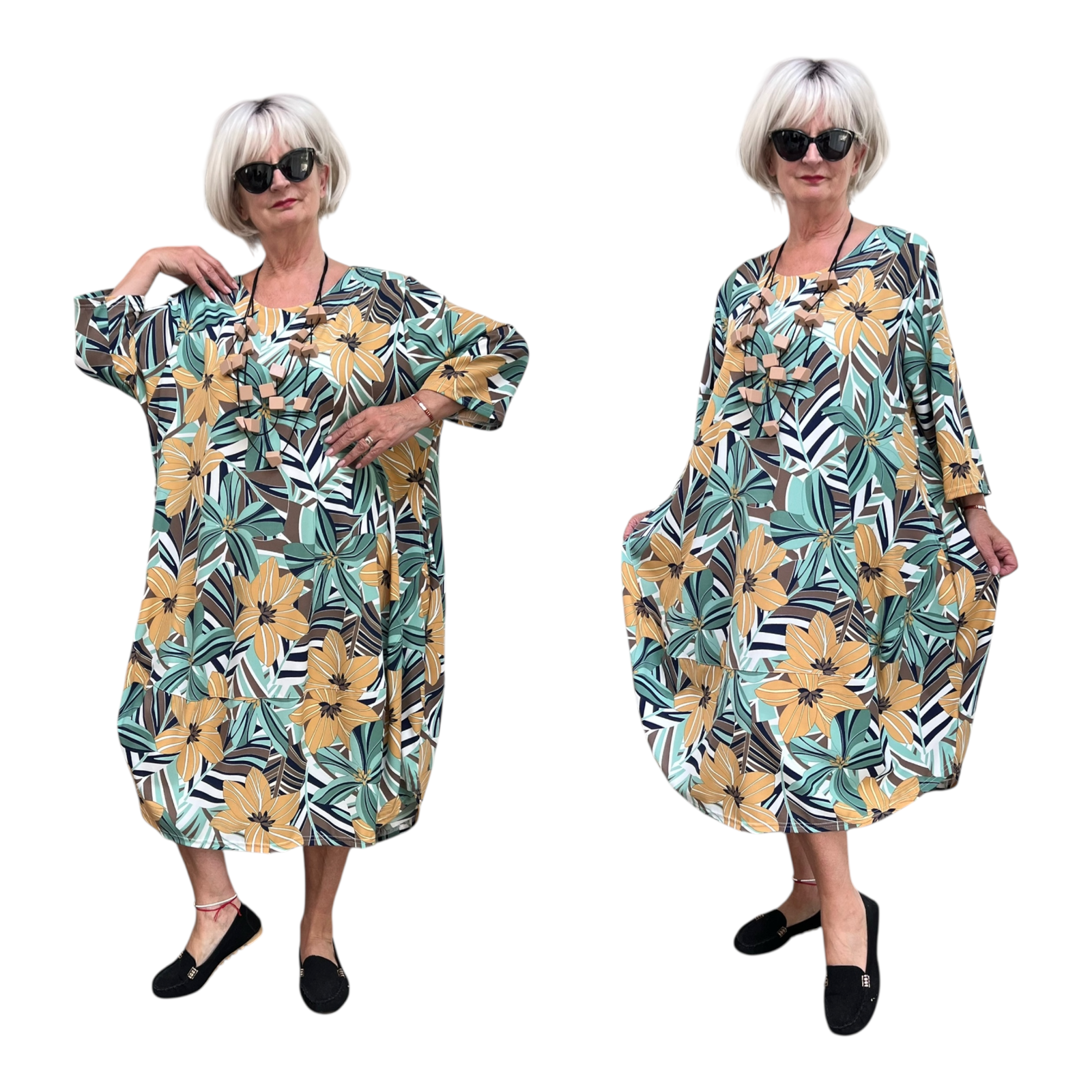 New Jersey viscose ballon jurk