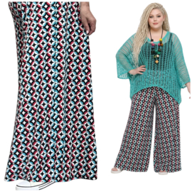 ITALY Mode jersey viscose  wijde broek apart /zeer rekbaar