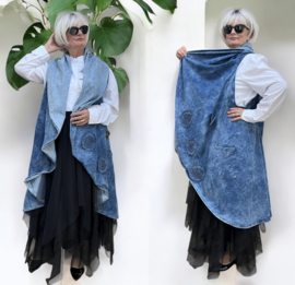 Vincenzo Allocca oversized jeans mouwloze blazer/vest apart/stretch