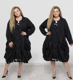 Moonshine oversized tussenjas waterbestendig met knoopsluiting zwart