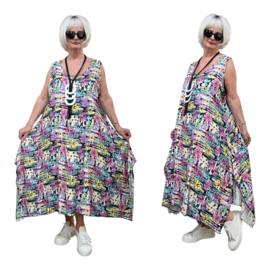 AKH oversized viscose  A-lijn  jurk/tuniek apart/niet doorschijnend