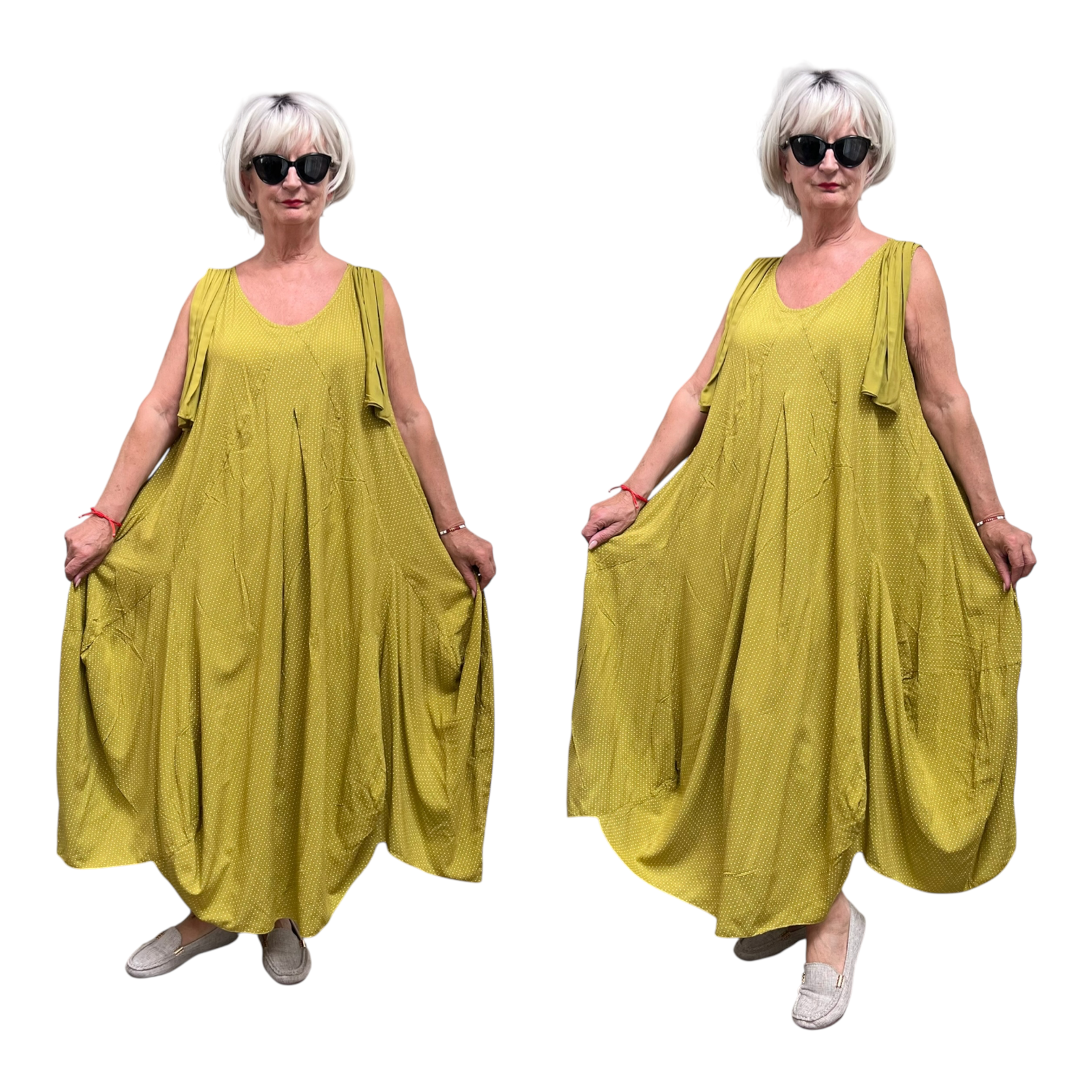 LUUKAA oversized viscose A-lijn jurk/apart