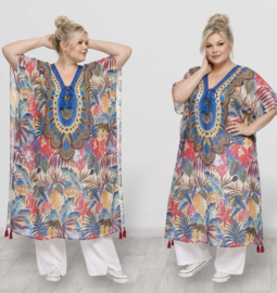 ONE OF A KIND  viscose zomer poncho/tuniek( extra groot)