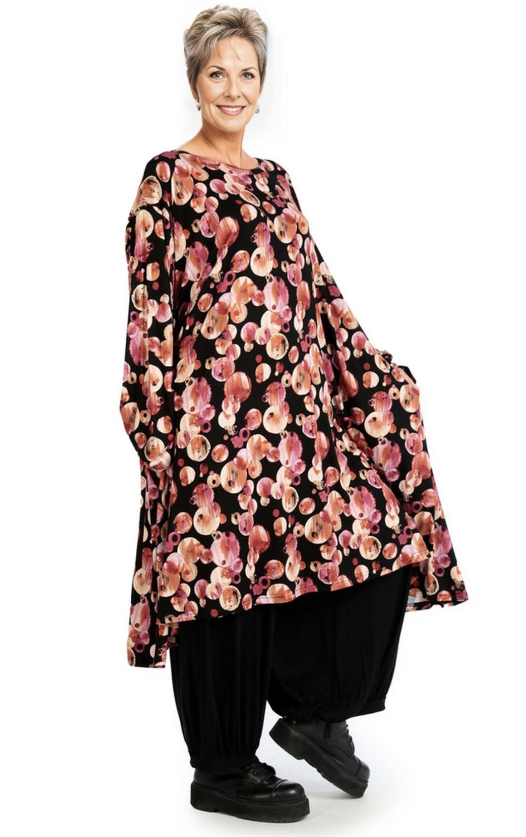 AKH oversized viscose tricot A-lijn tuniek  apart stretch