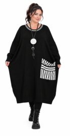 AKH oversized gebreide tuniek/jurk  apart stretch