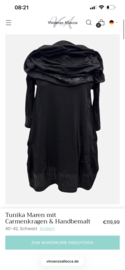 Vincenzo Allocca oversized katoen A-lijn tuniek met lakverf kraag /stretch/zwart