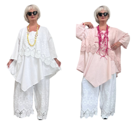 Moonshine linnen/katoen A-lijn tuniek/ geborduurd / in meerdere kleuren