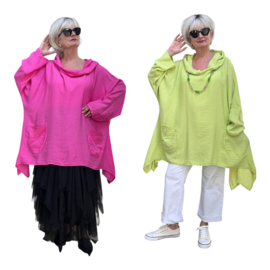 ITALIA MODA viscose tuniek met capuchon /in meerdere kleuren