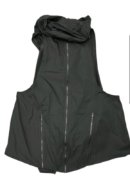 Vincenzo Allocca A-lijn waterbestendig mouwloze blazer met ritsen/ zwart apart