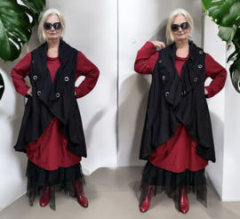 Vincenzo Allocca oversized mouwloos A-lijn katoenen vest/jasje met applicatie