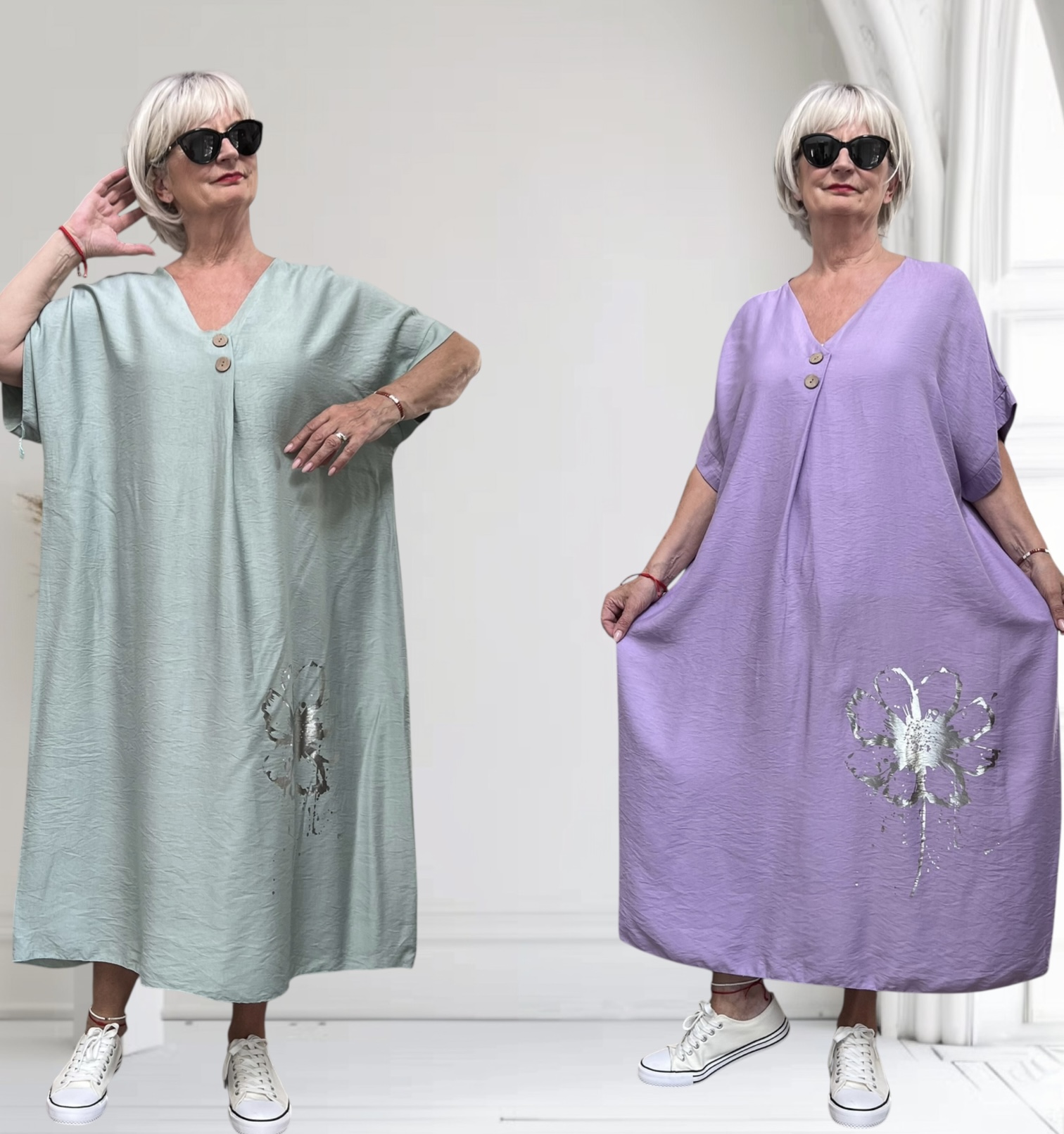 ITALIA oversized viscose zomer jurk/in meerdere kleuren
