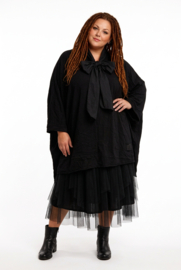 Vincenzo Allocca oversized gekreukt tuniek met een boog apart/zwart/stretch