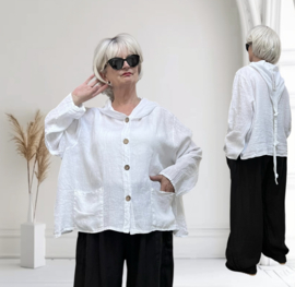Moonshine linnen A-lijn blazer met capuchon  apart/in meerdere kleuren