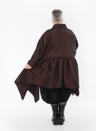 AKH oversized taft tussenjas apart chocoladebruin /gevoerd 