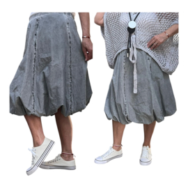 LUUKAA de modieuze kleuring oversized katoen rok /gevoerd