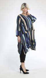 AKH oversized viscose A-lijn blazer/vest/tuniek met  zakken apart