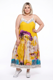 ITALIA Moda oversized viscose /zijde A-lijn zomer jurk