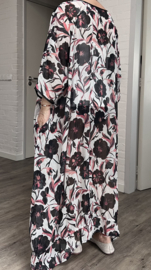 Francesca Romantica oversized A-lijn viscose chiffon overjurk met touwtjes  apart (extra groot)