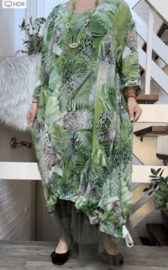 Francesca Romantica oversized A-lijn  chiffon overjurk met touwtjes  apart (extra groot)