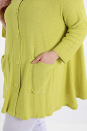 AKH gebreide oversized A-lijn katoen vest/blazer apart stretch