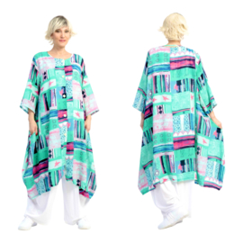 AKH oversized chique viscose A-lijn  hemd/tuniek met zakken /niet doorschijnend