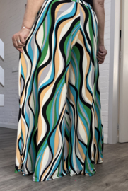 ITALY Mode jersey viscose  wijde broek apart /zeer rekbaar