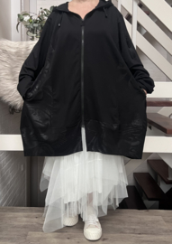 Vincenzo Allocca katoen A-lijn blazer/jas stretch zwart