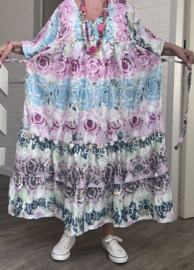 UNIDIVA viscose/zijde A-lijn zomer jurk apart