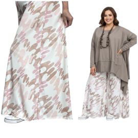 ITALY Mode jersey viscose  wijde broek apart /zeer rekbaar