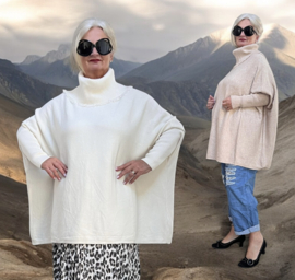 ITALIA oversized viscose mix gebreide top/tuniek met col  /in meerdere kleuren