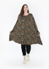 AKH oversized jersey viscose A-lijn jurk/tuniek apart stretch