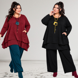 ITALIA  oversized viscose winter jersey mix tuniek apart/stretch /in meerdere kleuren