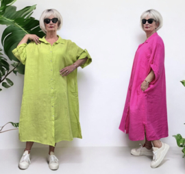 Sissy ITALY  oversized linnen A-lijn blazer/hemd/jurk met zakken /in meerdere kleuren