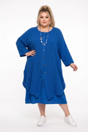 New Collectio oversized linnen A-lijn jurk + katoen blazer /in meerdere kleuren
