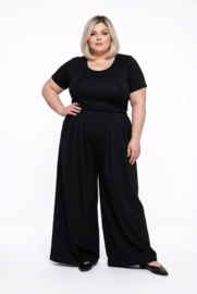 ITALIA MODA viscose wijde broek apart/stretch zwart