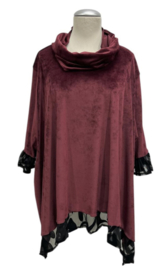 Vincenzo Allocca oversized katoen A-lijn fluwelen tuniek met colsjaal apart stretch