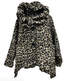 Vincenzo Allocca oversized wolmix korte jas apart/stretch