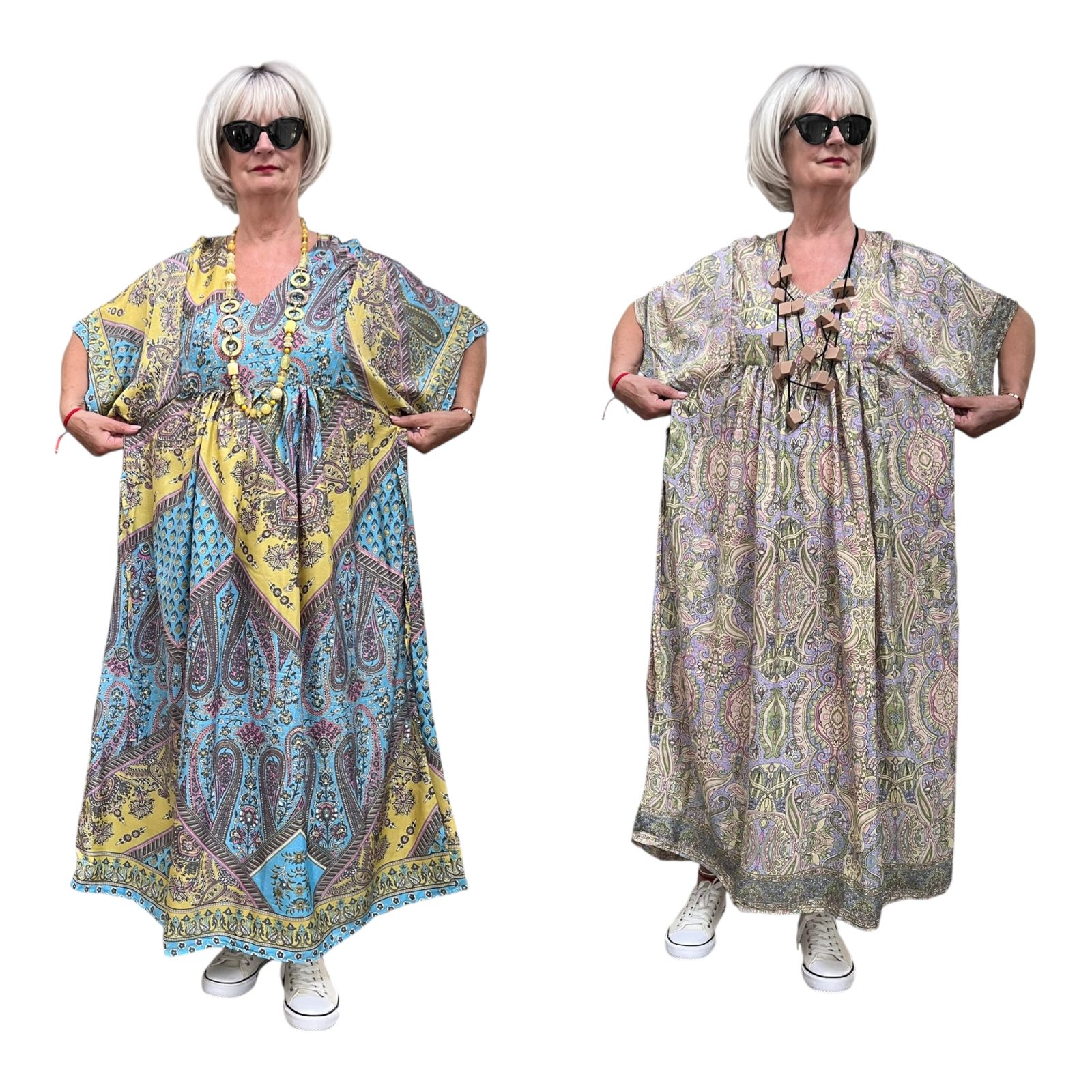 ITALIA oversized viscose/zijde A-lijn zomer jurk/in meerdere kleuren