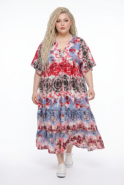 UNIDIVA viscose/zijde A-lijn zomer jurk apart