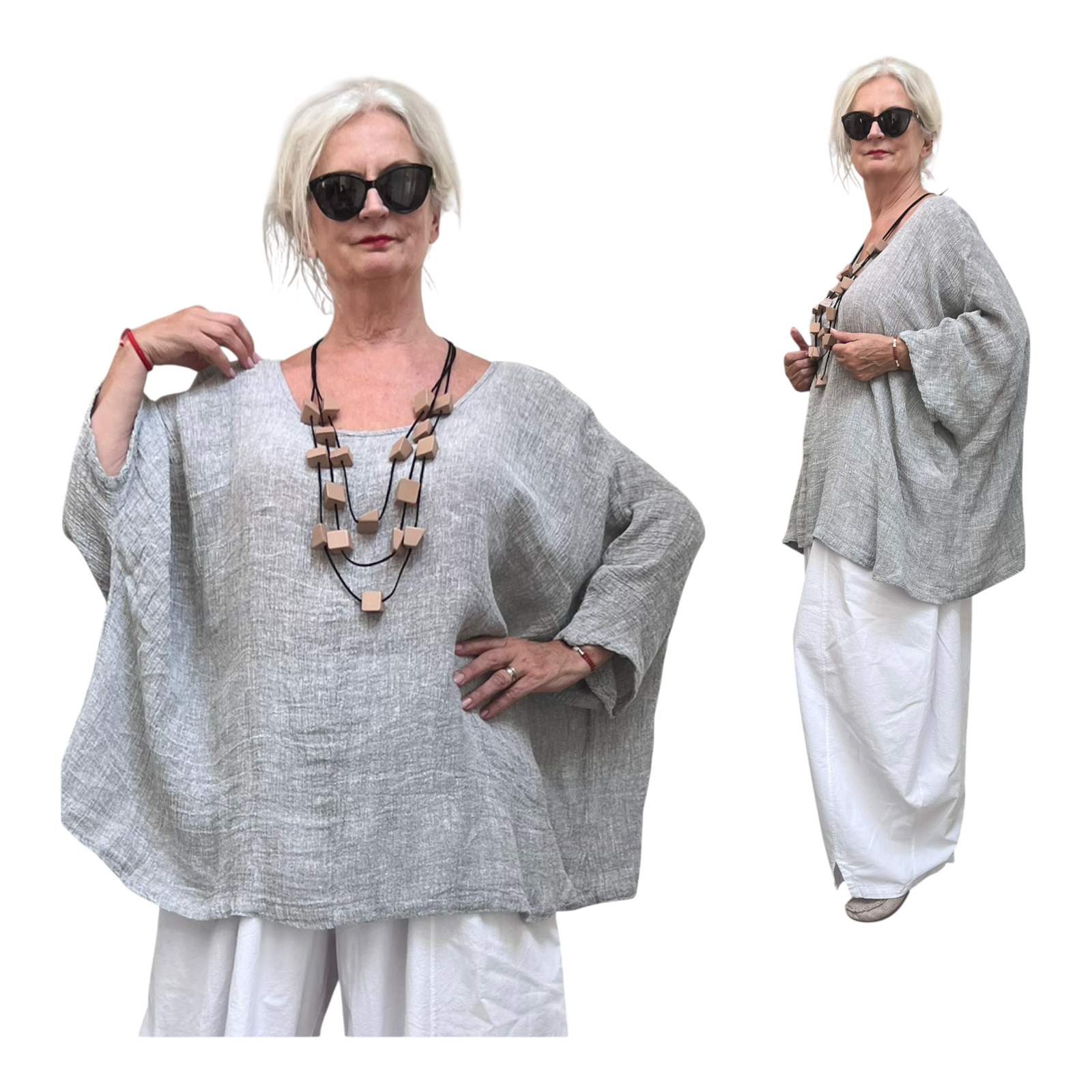 Moonshine oversized linnen top/tuniek apart