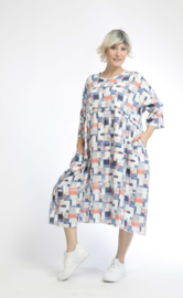 AKH oversized viscose/linnen A-lijn jurk/tuniek met zakken apart 