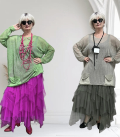 ITALIA oversized viscose mix gebreide top/tuniek/in meerdere kleuren