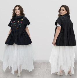 LUUKAA  taft A-lijn top zwart